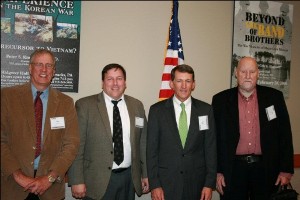 Former directors of the Defense Information Systems Agency's field security operations together at the October meeting are (l-r) Dave Hughes, Bill Keely, Mark Orndorff and Jack Williams.